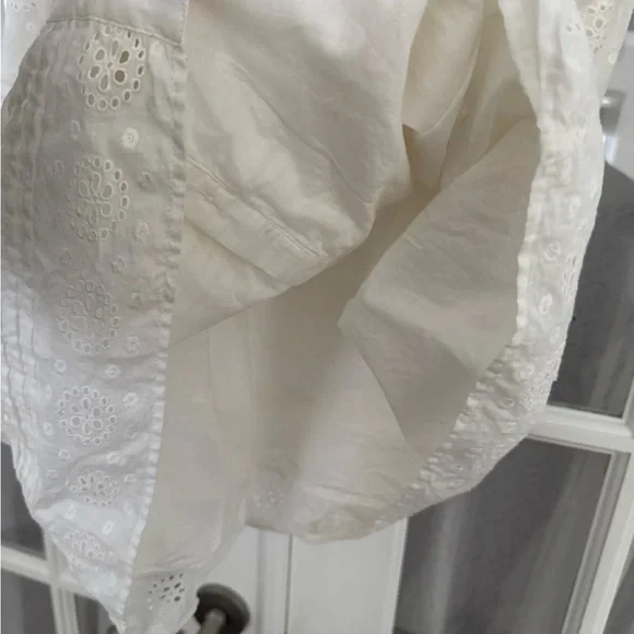 Sezane White 100% Cotton Eyelet Button-Front Sundress - Picture 4 of 10